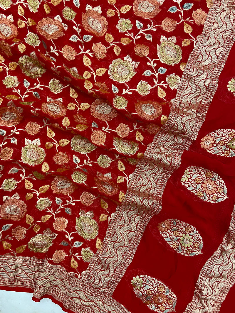 Pure Khaddi Georgette Handloom Dupatta - The Handlooms