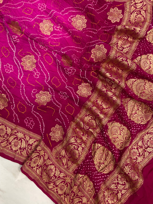 Pure Georgette Banarasi Bandhej Handloom Dupatta