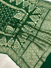 Pure Georgette Banarasi Bandhej Handloom Dupatta - The Handlooms