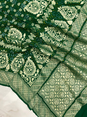 Pure Georgette Banarasi Bandhej Handloom Dupatta - The Handlooms