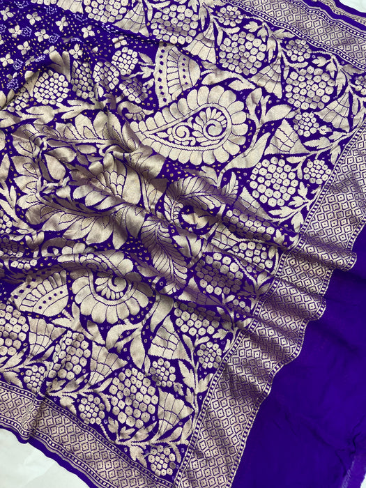 Pure Georgette Banarasi Bandhej Handloom Dupatta