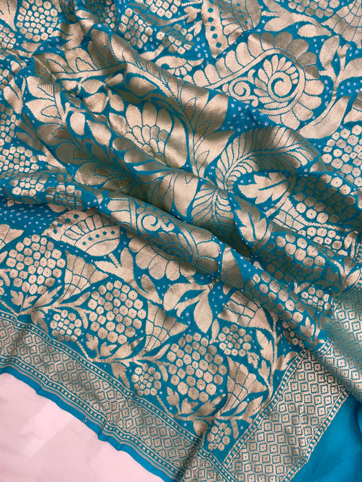 Pure Georgette Banarasi Bandhej Handloom Dupatta