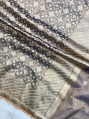 Pure Tissue Reshmi Zari Banarasi Brocade Handloom Dupatta - The Handlooms