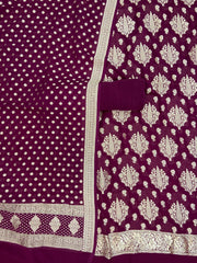 Khaddi Georgette Banarasi Dress material - The Handlooms