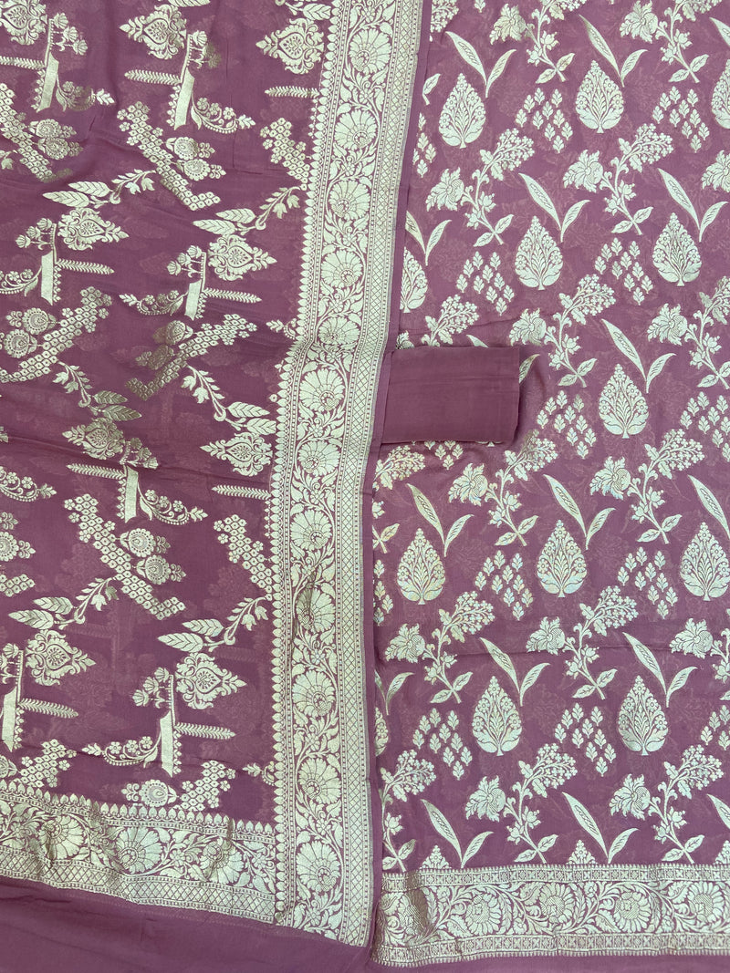 Khaddi Georgette Banarasi Dress material - The Handlooms