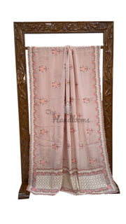 Pure Georgette Chikankari Handloom Banarasi Saree - The Handlooms