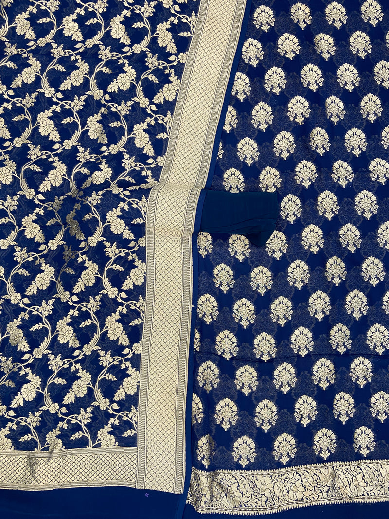 Khaddi Georgette Banarasi Dress material - The Handlooms