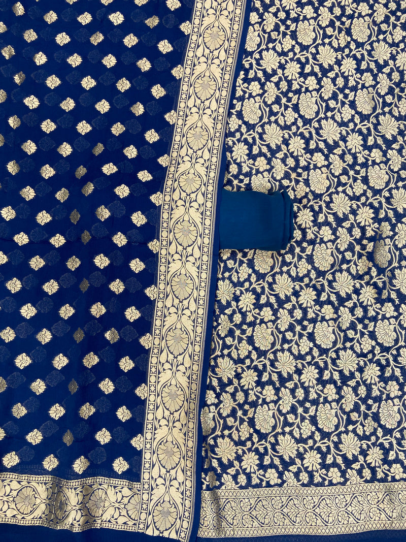 Khaddi Georgette Banarasi Dress material - The Handlooms