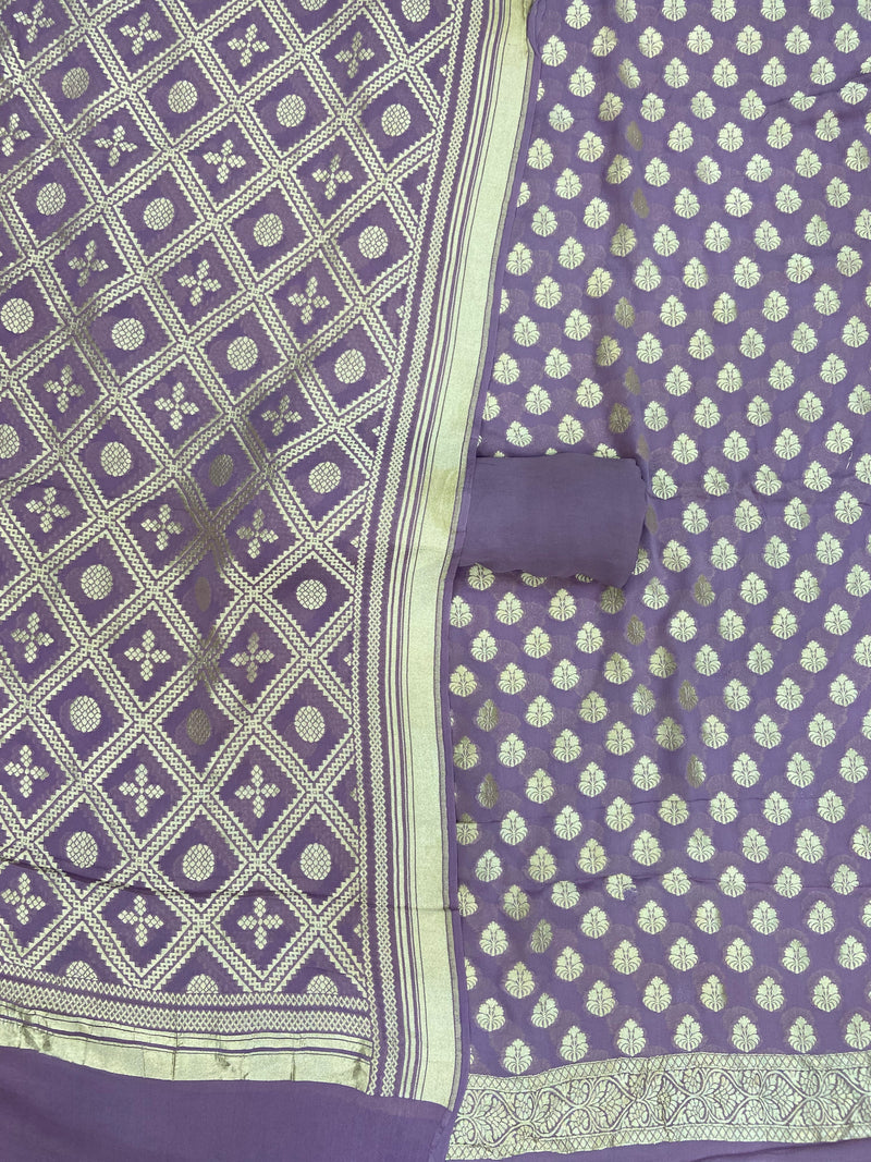 Khaddi Georgette Banarasi Dress material - The Handlooms