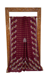 Pure Georgette Chikankari Handloom Banarasi Saree - The Handlooms