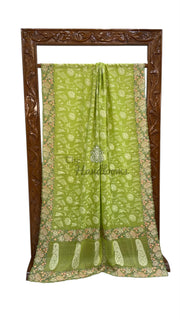 Pure Georgette Chikankari Handloom Banarasi Saree - The Handlooms