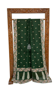 Pure Georgette Chikankari Handloom Banarasi Saree - The Handlooms