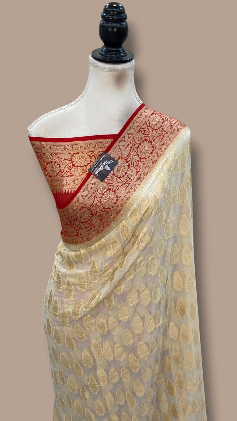 Pure Chiffon Khaddi Banarasi Handloom Saree