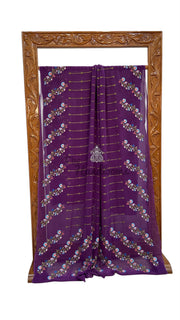 Pure Georgette Chikankari Handloom Banarasi Saree - The Handlooms