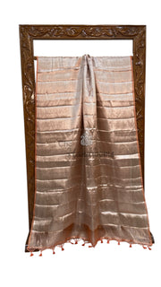 Pure Kora Tissue Tanchui Handloom Banarasi Saree - The Handlooms