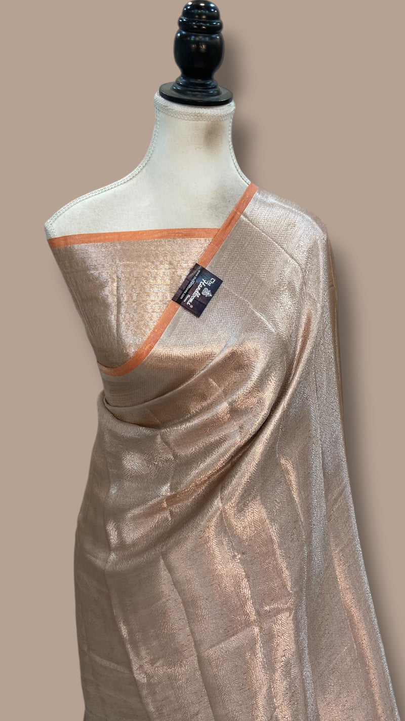 Pure Kora Tissue Tanchui Handloom Banarasi Saree - The Handlooms