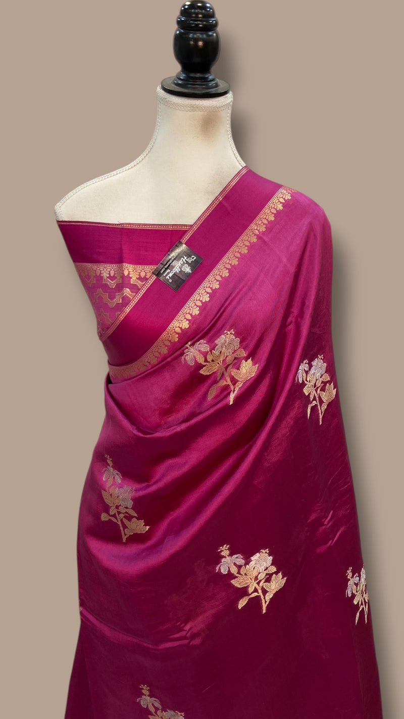 Pure Mango Silk Banarasi Handloom Saree - The Handlooms