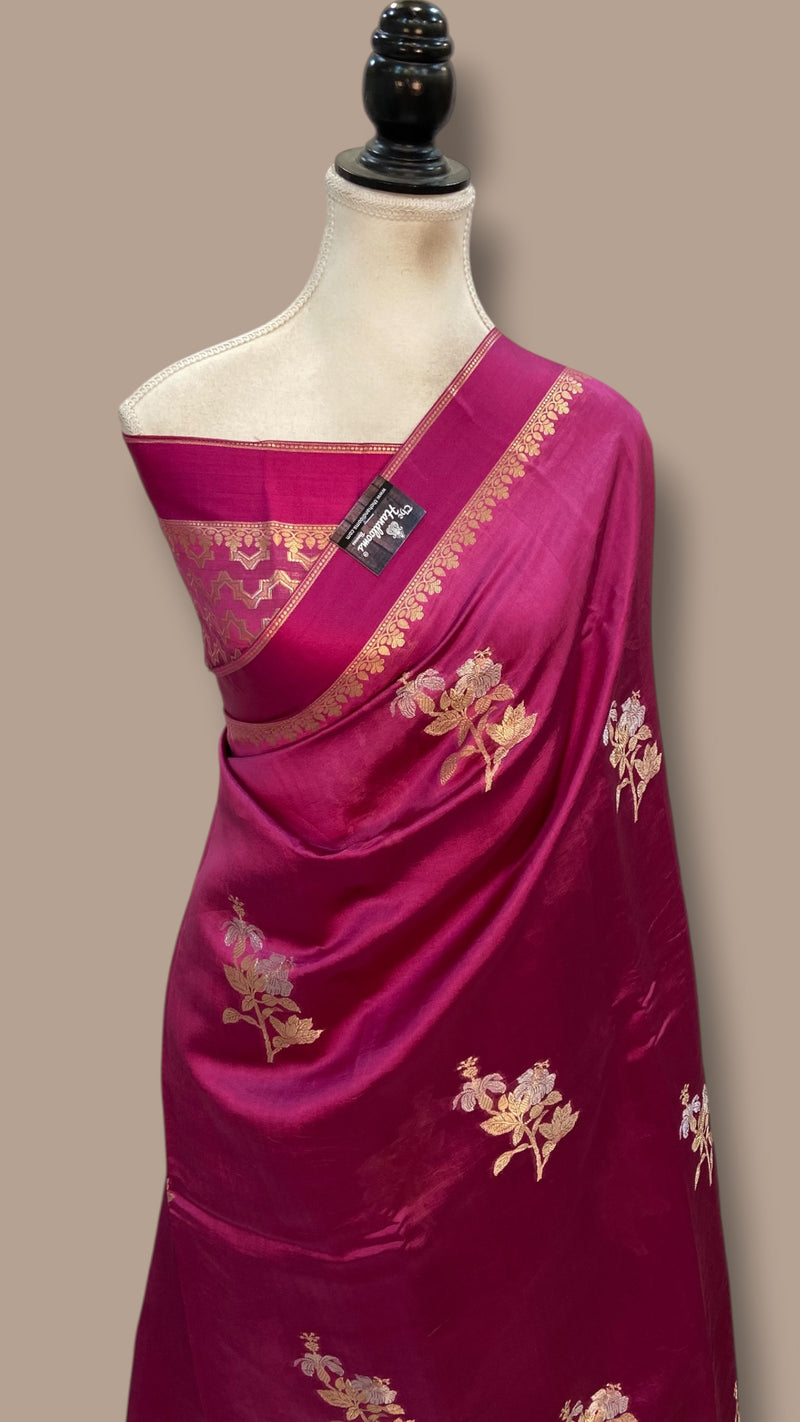 Pure Mango Silk Banarasi Handloom Saree - The Handlooms