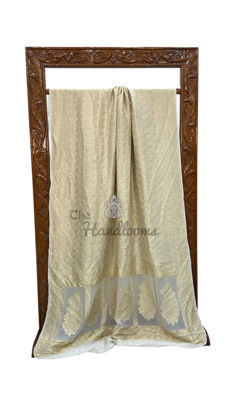 Pure Khaddi Georgette Handloom Banarasi Saree - Tanchui Brocade
