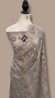 Pure Cotton Jamdani Handloom Banarasi Saree - The Handlooms
