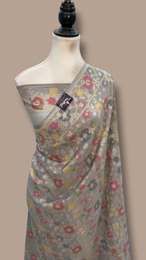 Pure Cotton Jamdani Handloom Banarasi Saree - The Handlooms