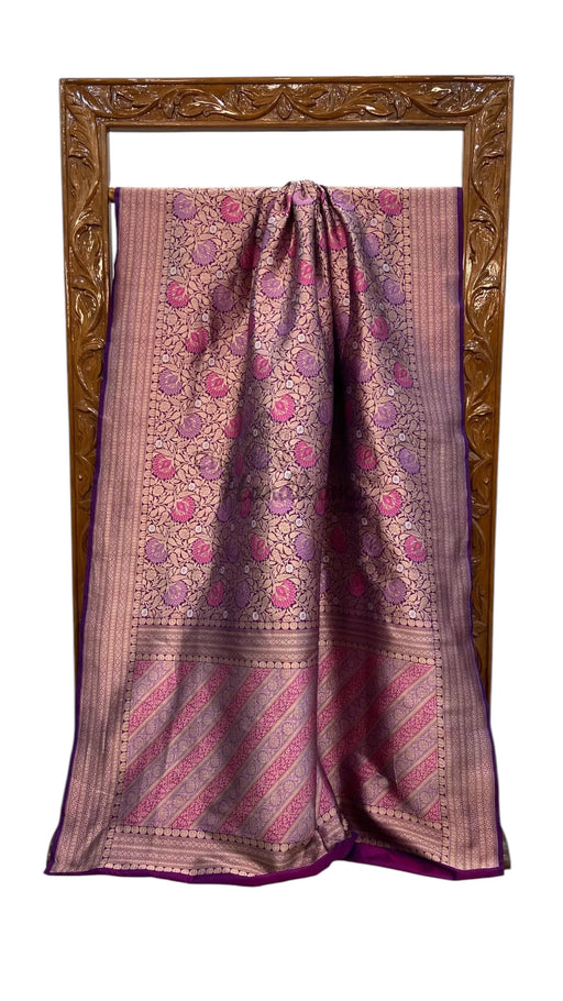 Regal Pure Katan Silk Banarasi Saree – Handwoven Tanchui Brocade - The Handlooms