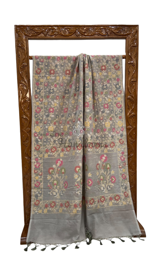 Pure Cotton Jamdani Handloom Banarasi Saree - The Handlooms