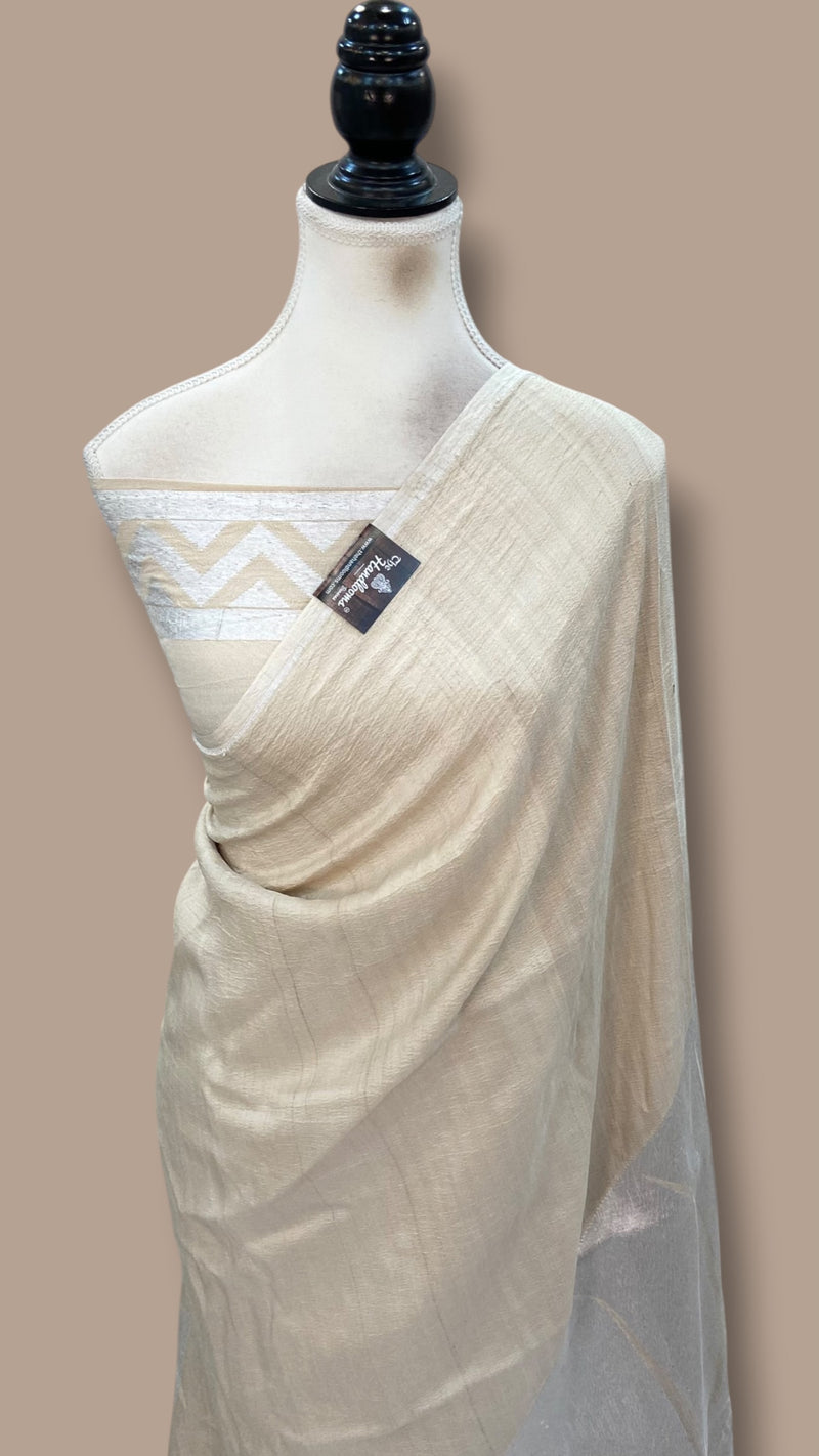 Pure Tussar Georgette Handloom Banarasi Saree