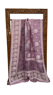 Pure Organza Handloom Banarasi Saree With Digital Print And Chikankari - The Handlooms