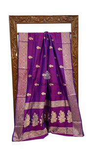 Pure Katan Silk Banarasi Handloom Saree - All Over Kadua Motifs - The Handlooms