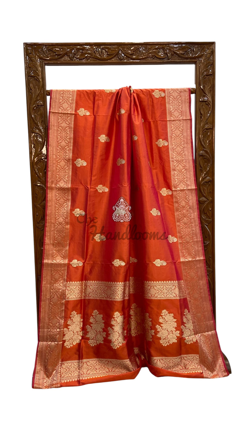 Pure Katan Silk Banarasi Handloom Saree - All Over Kadua Motifs - The Handlooms