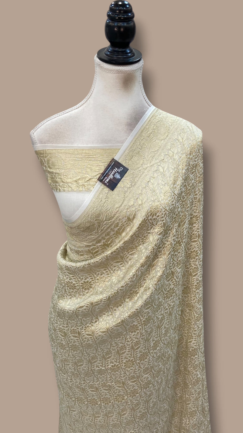 Pure Khaddi Georgette Handloom Banarasi Saree - Tanchui Brocade