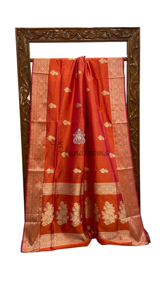Pure Katan Silk Banarasi Handloom Saree - All Over Kadua Motifs - The Handlooms