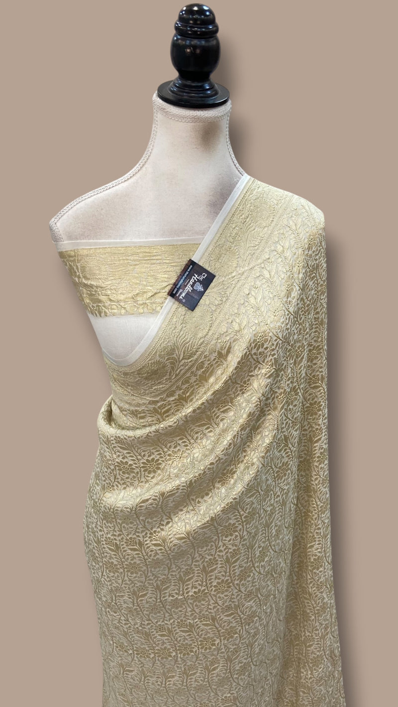 Pure Khaddi Georgette Handloom Banarasi Saree - Tanchui Brocade