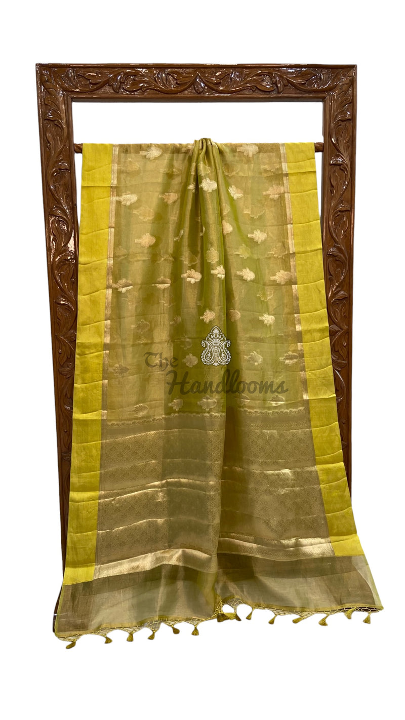 Pure Kora Tissue Handloom Banarasi Saree
