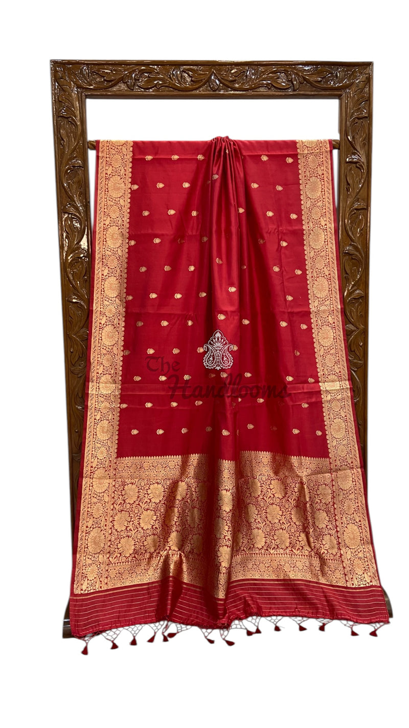 Pure Katan Silk Banarasi Handloom Saree - All Over Kadua Motifs - The Handlooms