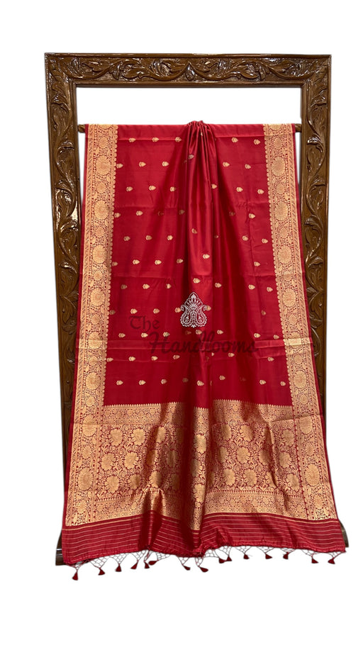 Pure Katan Silk Banarasi Handloom Saree - All Over Kadua Motifs - The Handlooms
