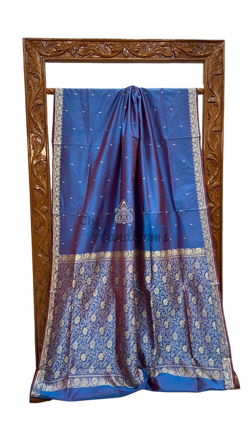 Pure Katan Silk Reshmi Zari Banarasi Handloom Saree - The Handlooms
