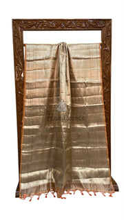 Pure Kora Tissue Tanchui Handloom Banarasi Saree - The Handlooms