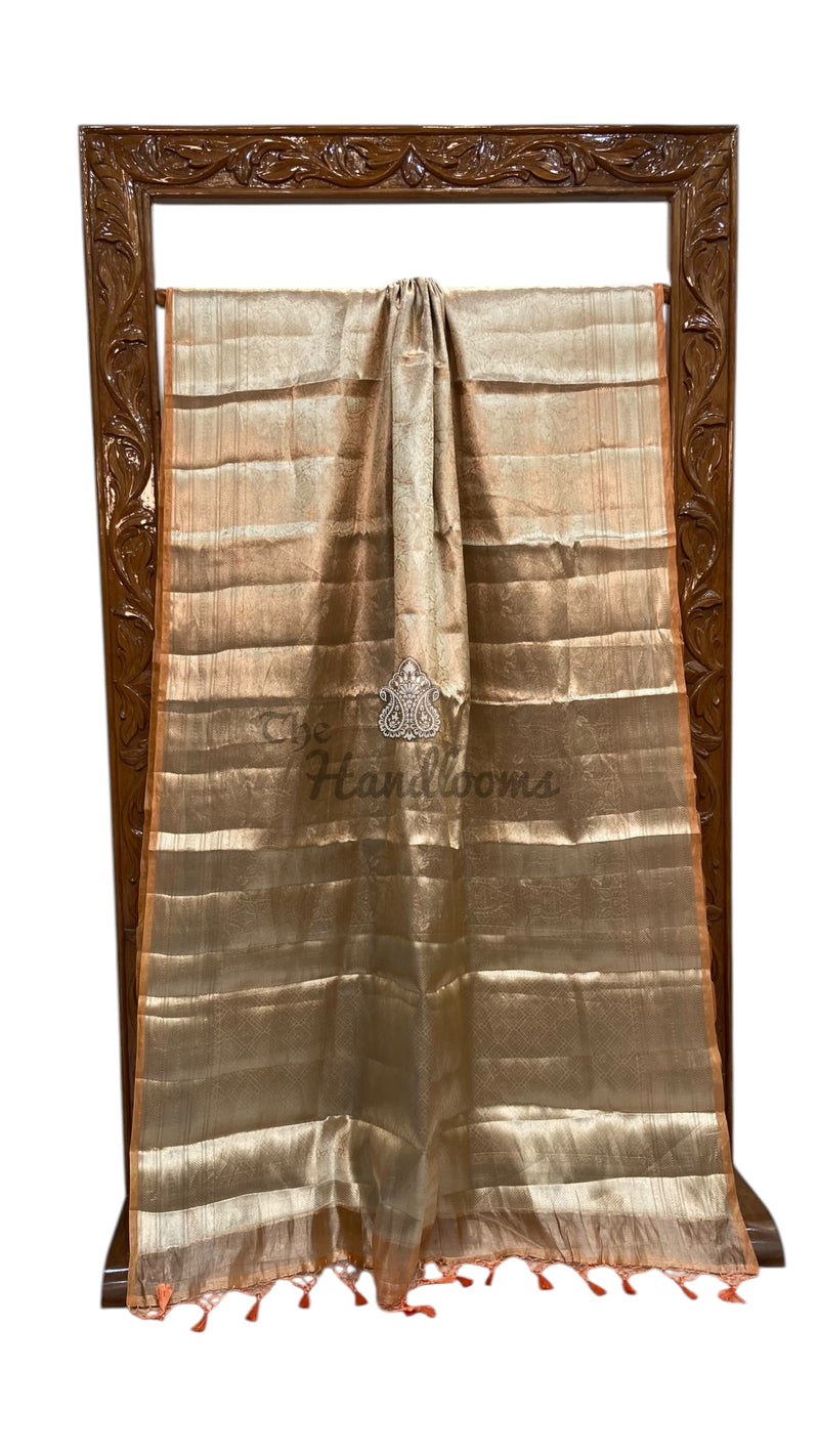 Pure Kora Tissue Tanchui Handloom Banarasi Saree - The Handlooms