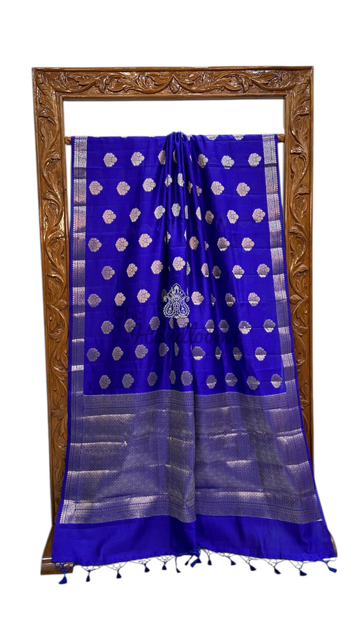 Pure Chiniya Silk Handloom Banarasi Saree - All over kadua motifs - The Handlooms