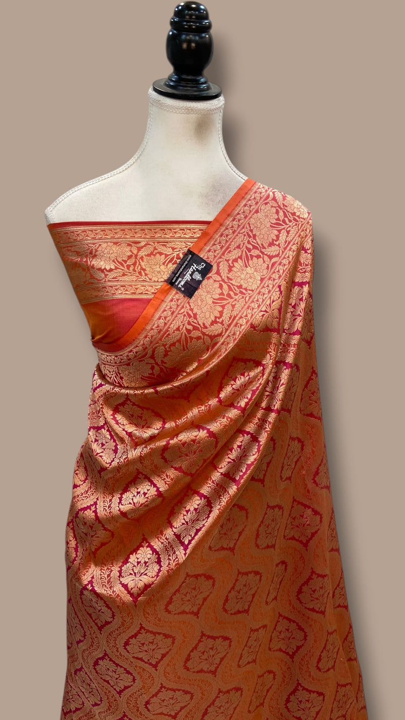 Pure Katan Silk Banarasi Handloom Saree - Tanchui Brocade - The Handlooms