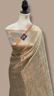 Pure Kora Tissue Tanchui Handloom Banarasi Saree - The Handlooms