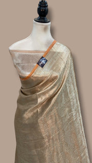 Pure Kora Tissue Tanchui Handloom Banarasi Saree - The Handlooms