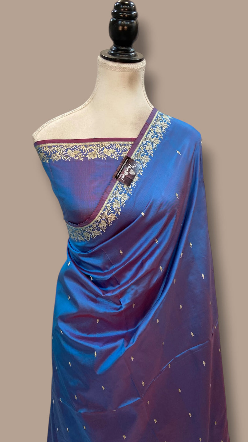 Pure Katan Silk Reshmi Zari Banarasi Handloom Saree - The Handlooms