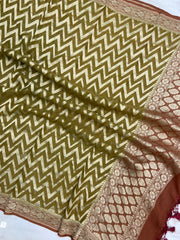 Pure Khaddi Georgette Handloom Dupatta - The Handlooms