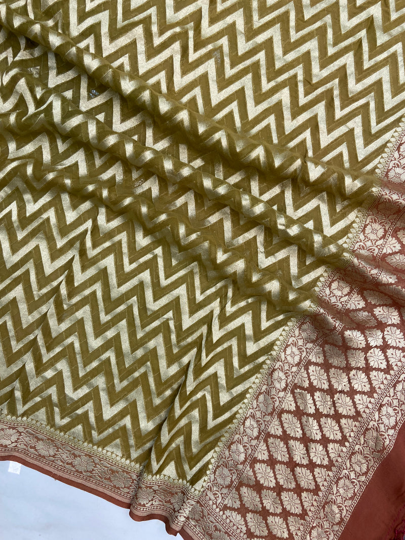 Pure Khaddi Georgette Handloom Dupatta - The Handlooms