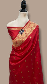 Pure Katan Silk Banarasi Handloom Saree - All Over Kadua Motifs - The Handlooms