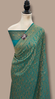 Pure Khaddi Crepe Georgette Banarasi Handloom Saree - Brocade - The Handlooms
