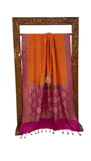 Pure Khaddi Georgette Handloom Banarasi Saree - Antique Zari - The Handlooms